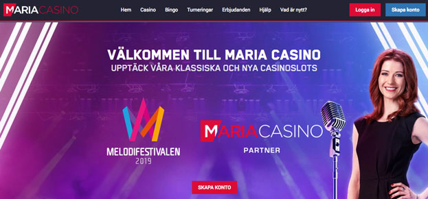 Startsida hos Maria Casino.