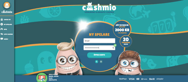 Hur du skapar konto hos Cashmio.