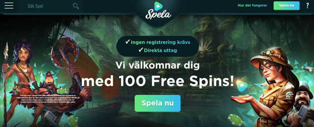 Sidan du möter hos Spela Casino.
